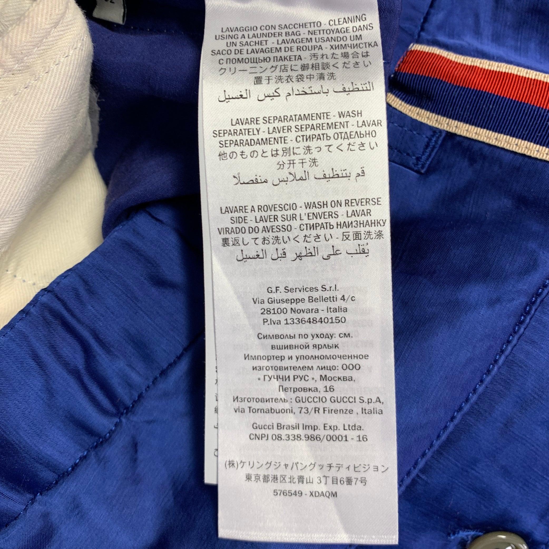 GUCCI 2019 Taille 32 Pantalon décontracté en lin de viscose à rayures bleues et rouges en vente 3