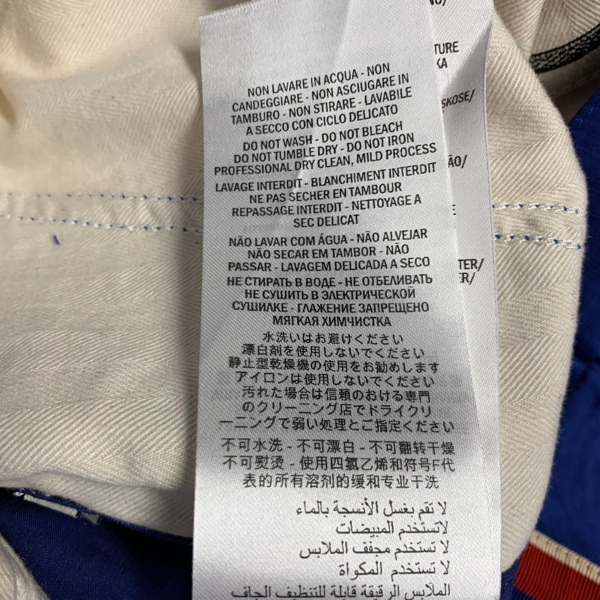 GUCCI 2019 Taille 32 Pantalon décontracté en lin de viscose à rayures bleues et rouges en vente 4