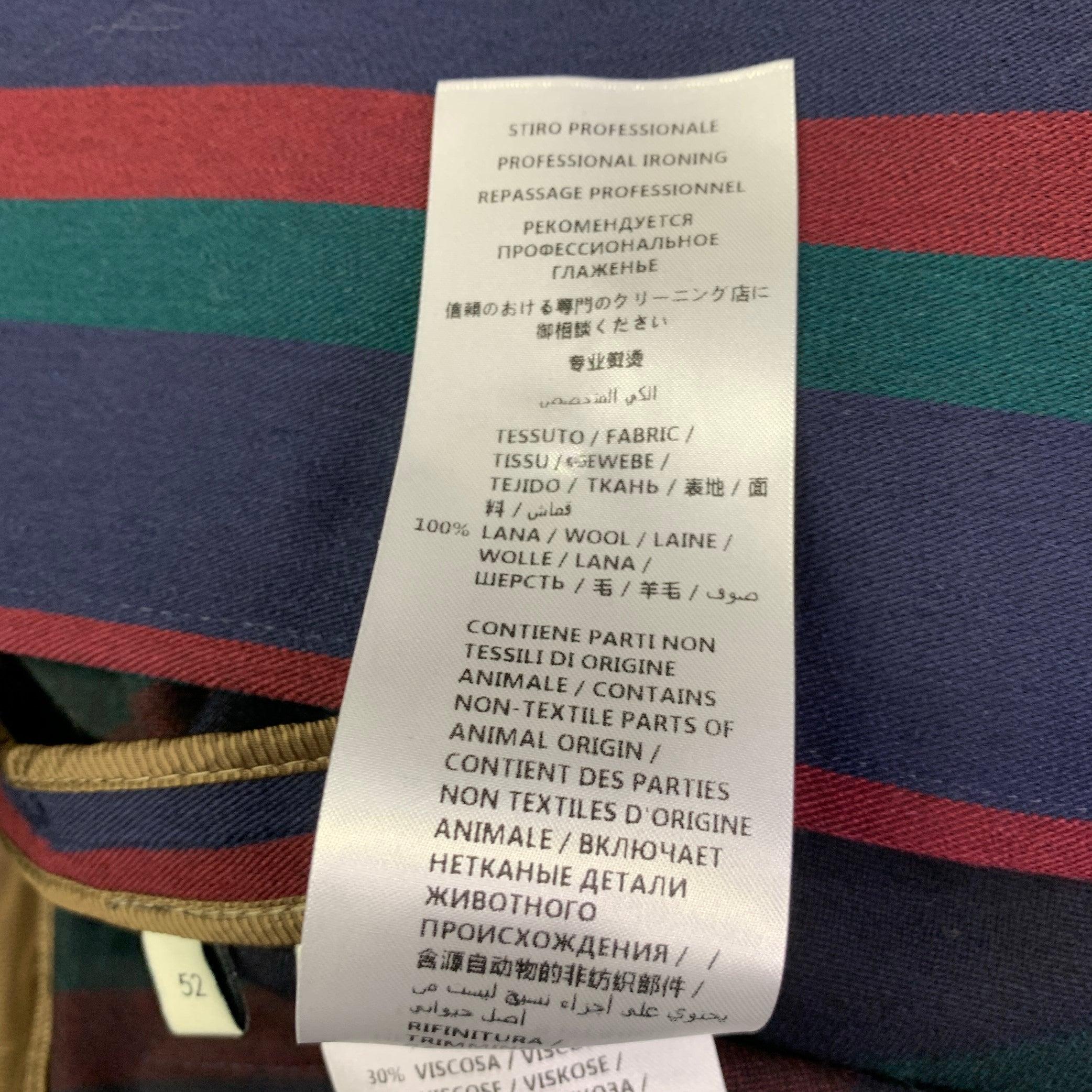 Gucci 2019 Taglia 42 Cappotto in lana a righe nere e bordeaux in vendita 5
