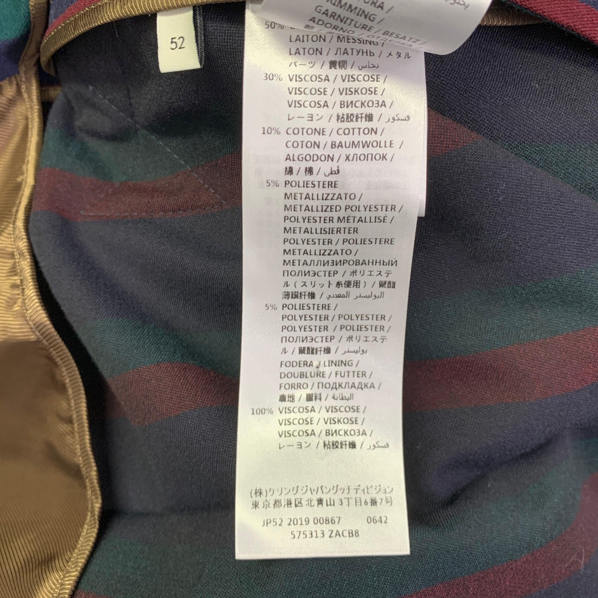 Gucci 2019 Taglia 42 Cappotto in lana a righe nere e bordeaux in vendita 6