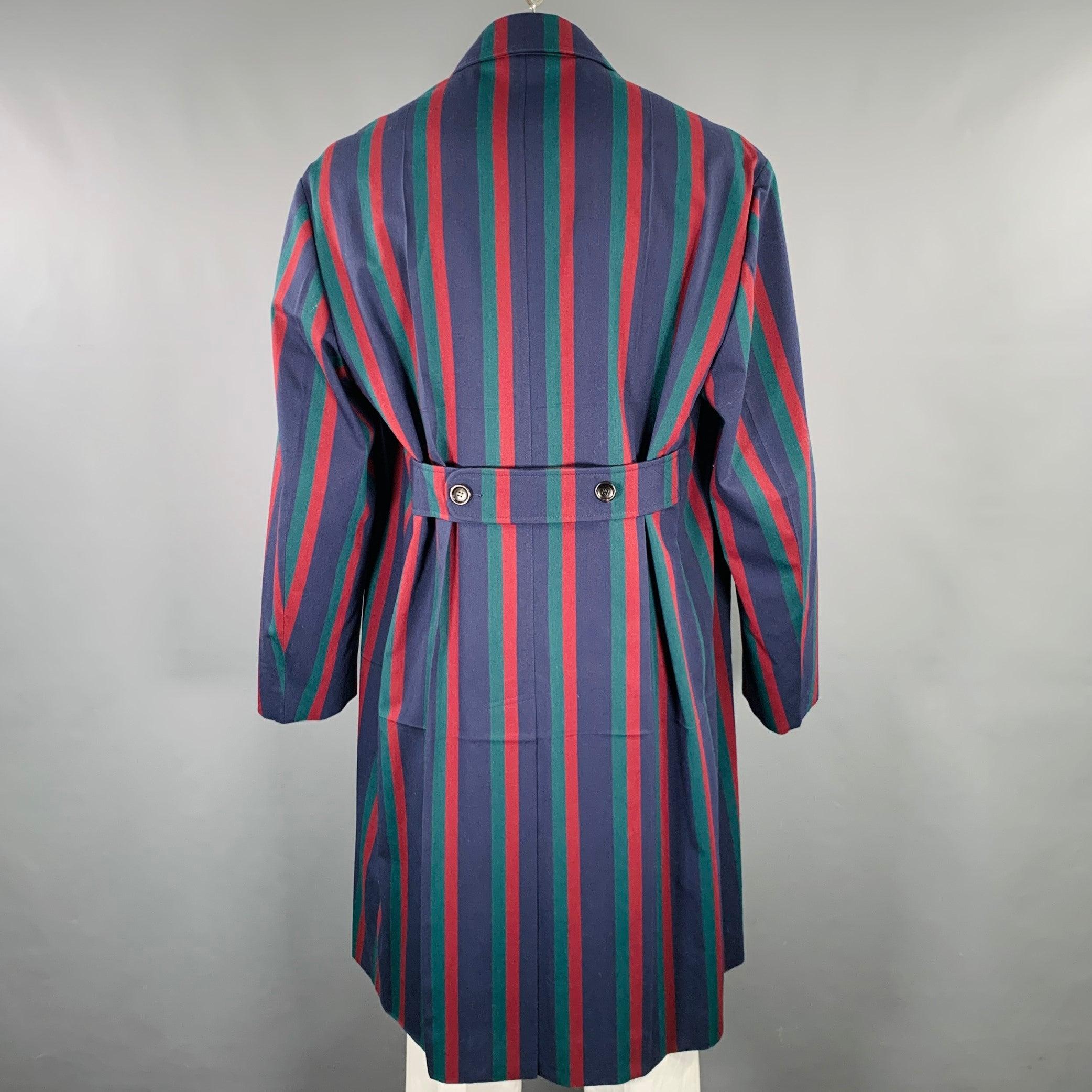Uomo Gucci 2019 Taglia 42 Cappotto in lana a righe nere e bordeaux in vendita