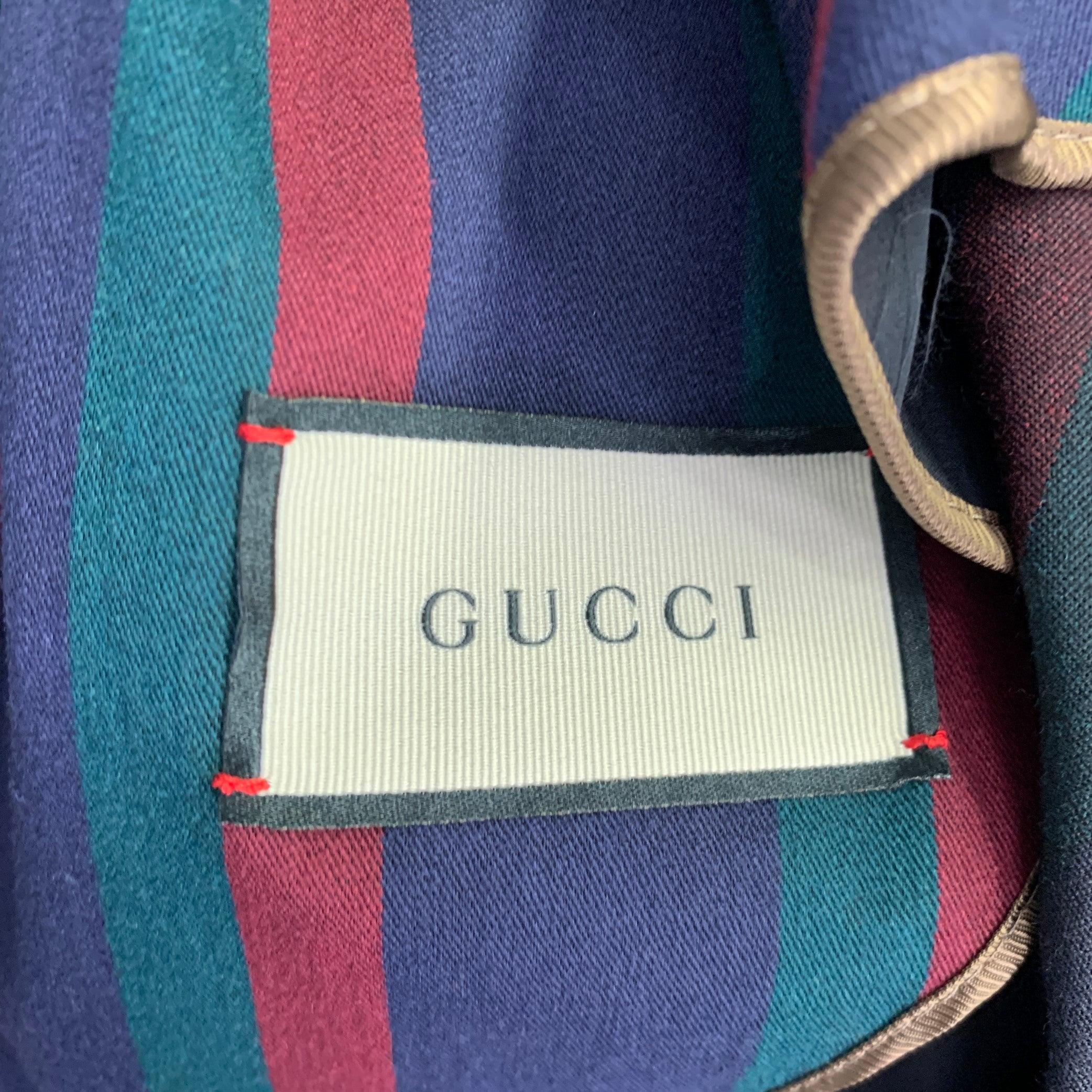 Gucci 2019 Taglia 42 Cappotto in lana a righe nere e bordeaux in vendita 2