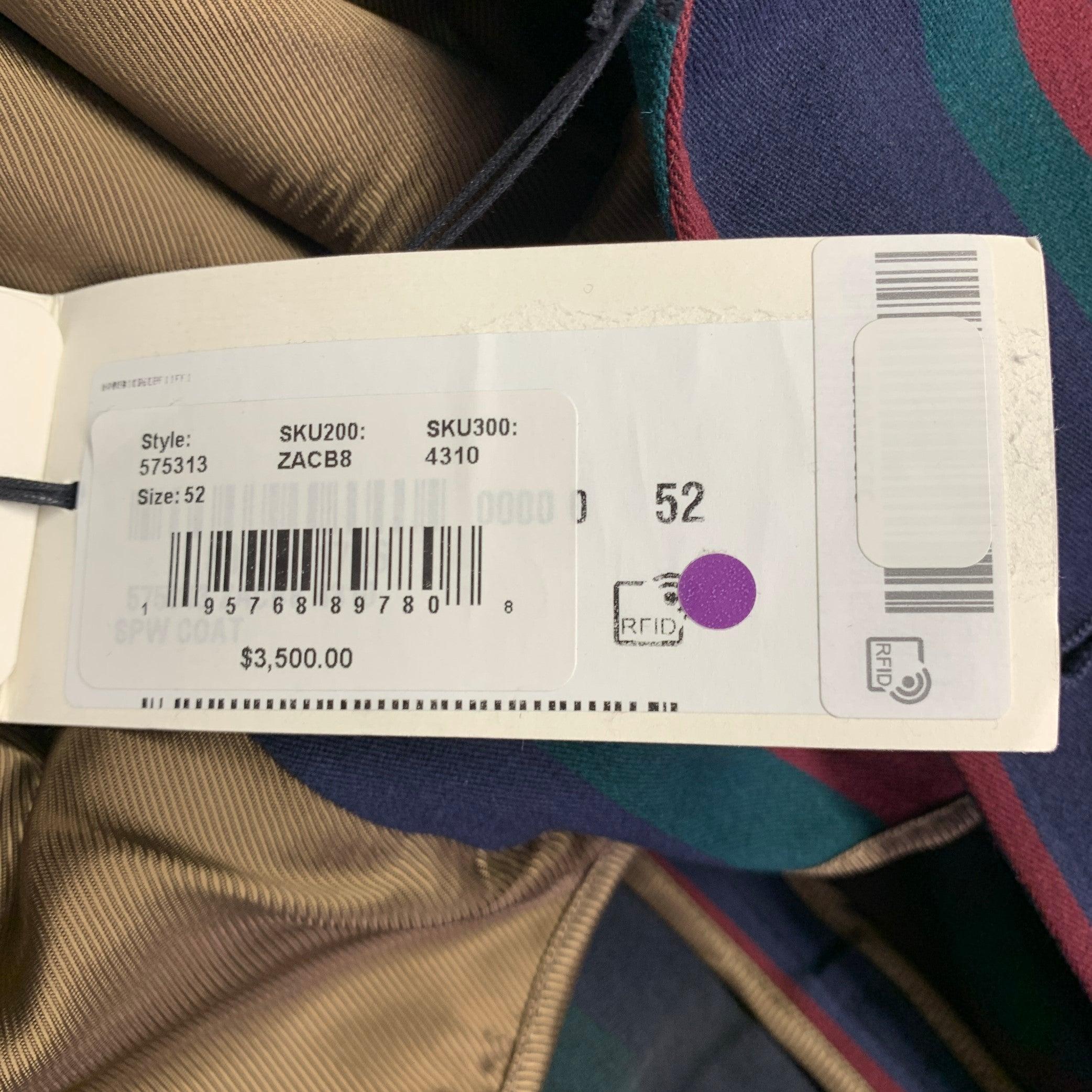 Gucci 2019 Taglia 42 Cappotto in lana a righe nere e bordeaux in vendita 3