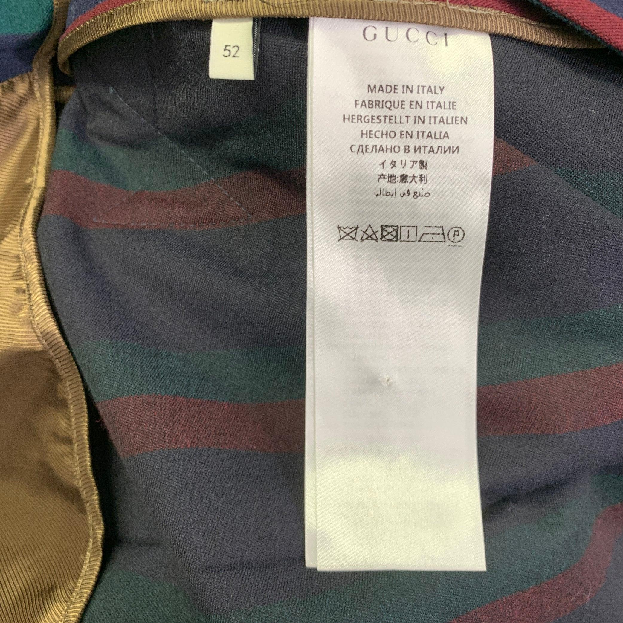 Gucci 2019 Taglia 42 Cappotto in lana a righe nere e bordeaux in vendita 4
