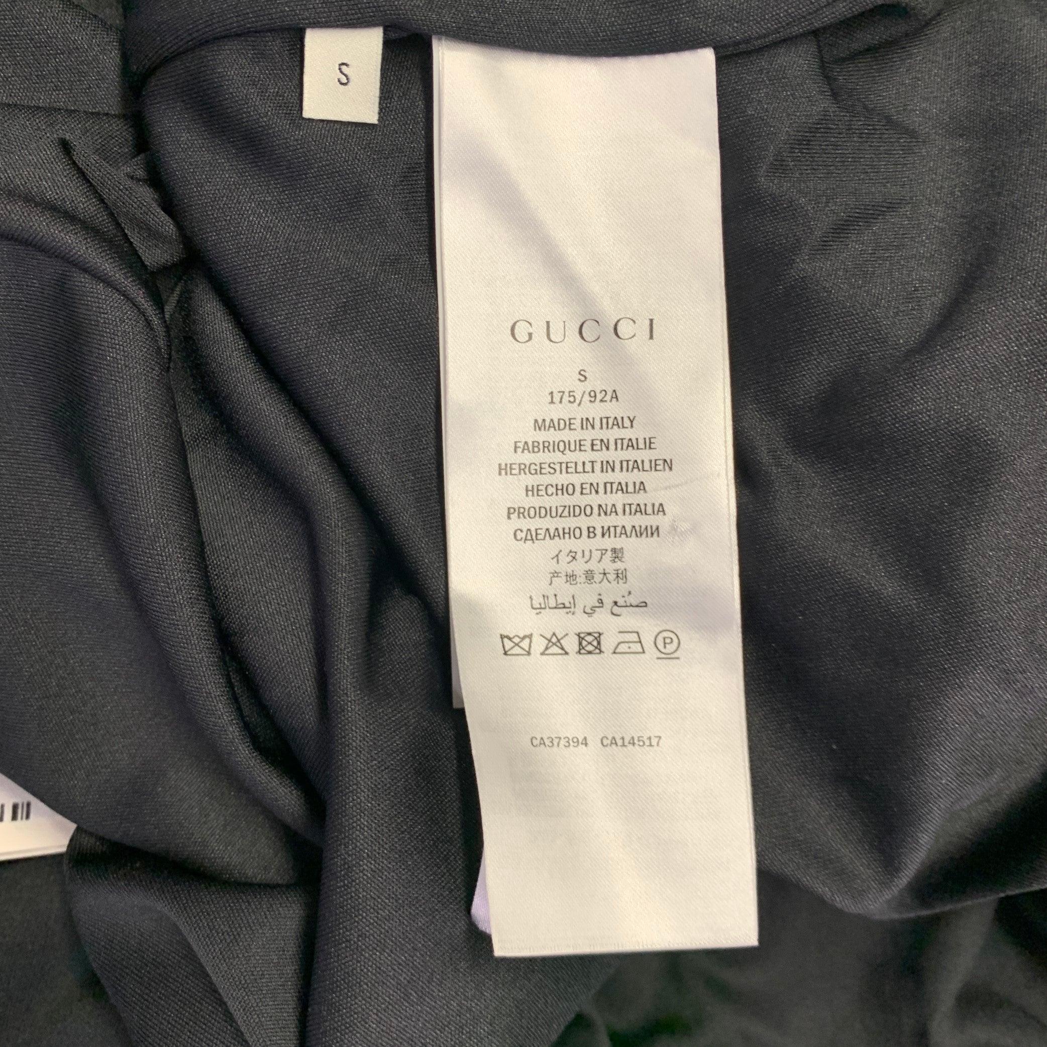 GUCCI  2019 Size S Black Red Embroidery Polyester Cotton Zip Up Jacket For Sale 2