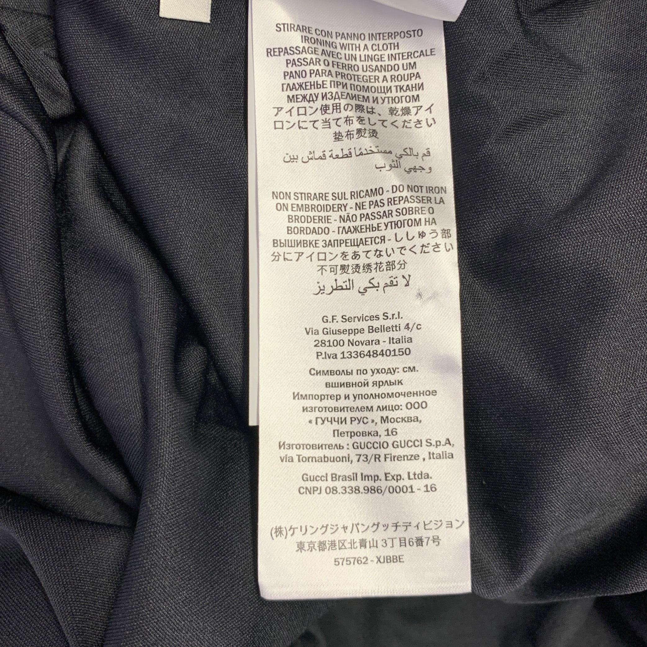 GUCCI  2019 Taille S Noir Rouge Broderie Polyester Coton Zip Up Jacket en vente 4