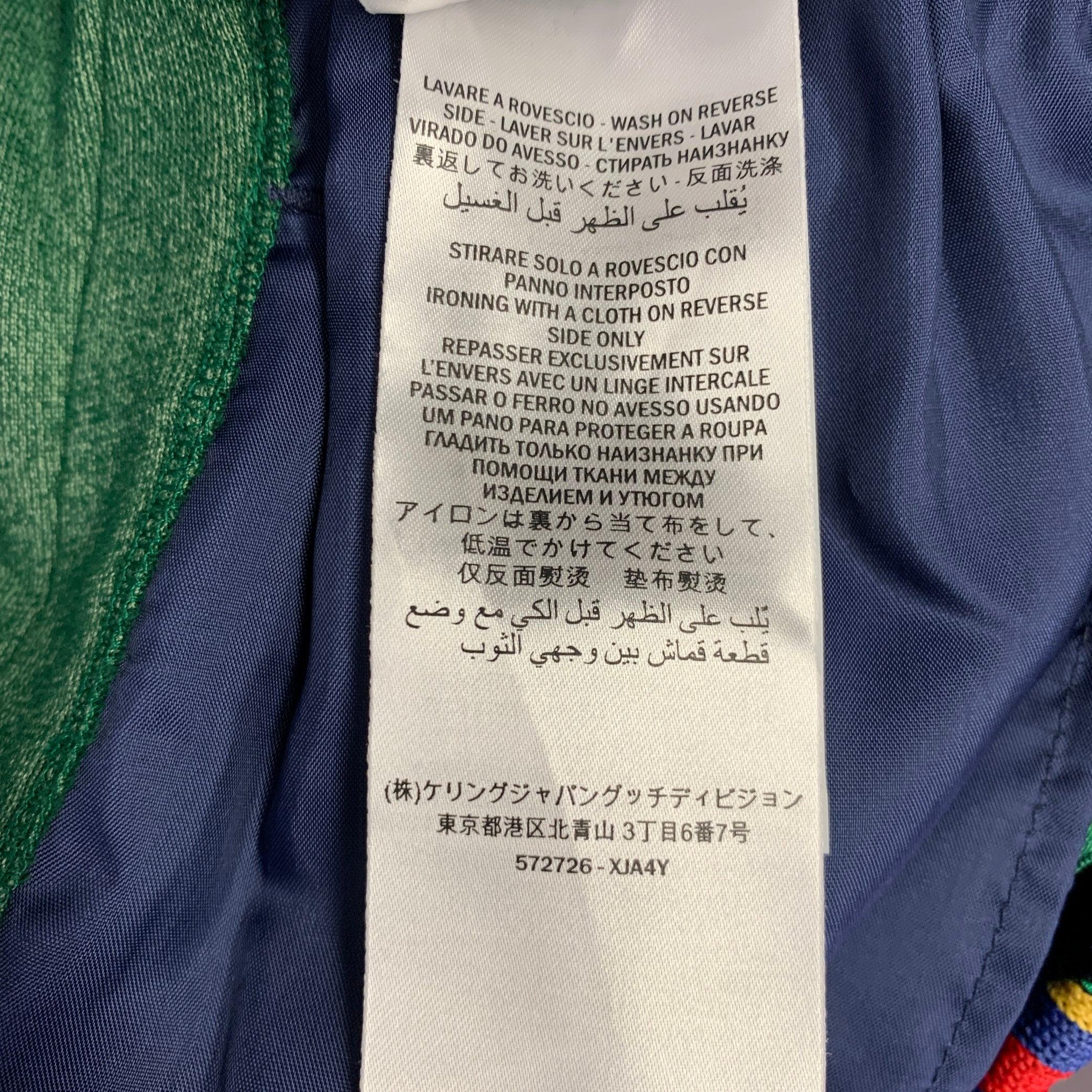 GUCCI 2019 Size S Green Blue Monogram Silk Joggers Casual Pants For Sale 3