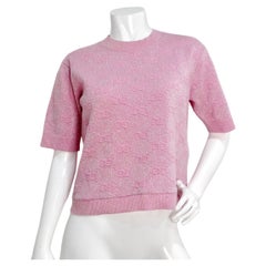 Gucci 2020 Rosa glänzendes Monogramm-T-Shirt aus Wolle