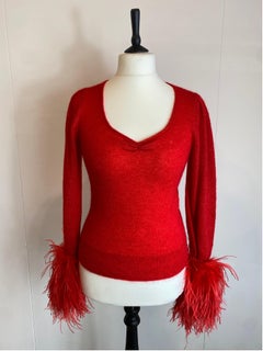 Gucci 2020 red feather mohair Pullover