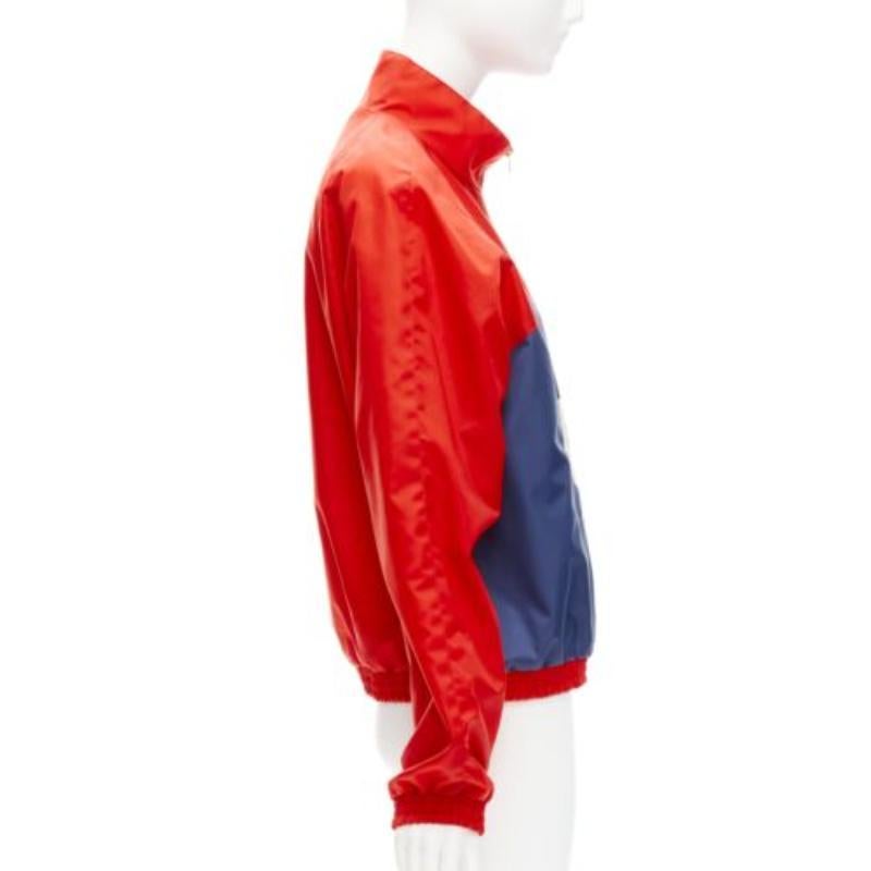 Donna Gucci 2020 Script logo rosso blu nylon track coach jacket IT44 L. in vendita