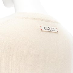 GUCCI 2021 Doraemon CNY cream cartoon intarsia long sleeve pullover sweater L