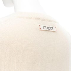 GUCCI 2021 Doraemon CNY cream cartoon intarsia long sleeve pullover sweater L