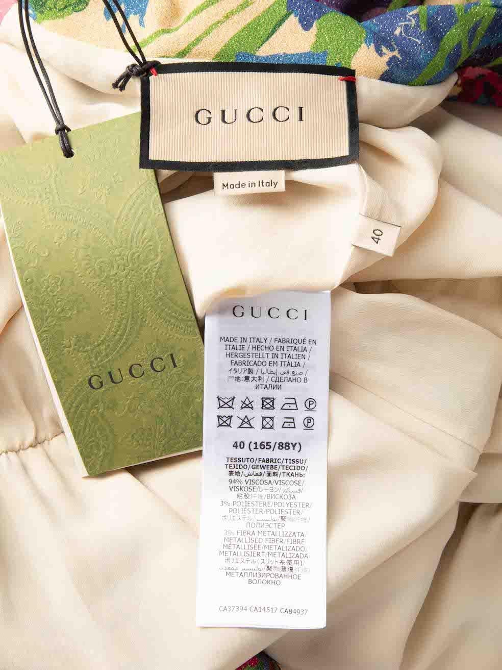 Women's Gucci 2021 Floral Metallic GG Button Down Long Dress Size S