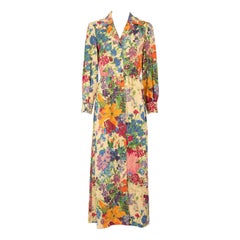 Gucci 2021 Floral Metallic GG Button Down Long Dress Size S