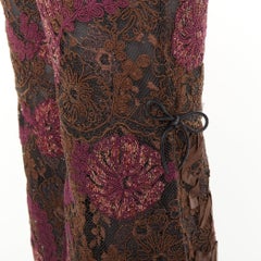 GUCCI 2021 Runway Aria 1999 Reissue floral lame lace flared pants IT36 XXS
