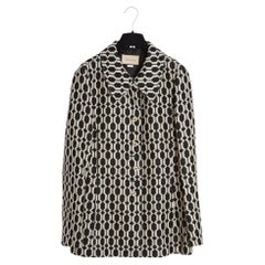 Gucci 2021 Veste Graphique FR40 Michele Black Ecru Knit Blazer Jacket UK12 US10