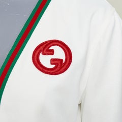 GUCCI 2023 green red Web stripe interlocking G logo crop mesh track jacket XS