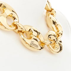 GUCCI 2024 Runway Ancora Marina chain yellow gold tone brass collar necklace