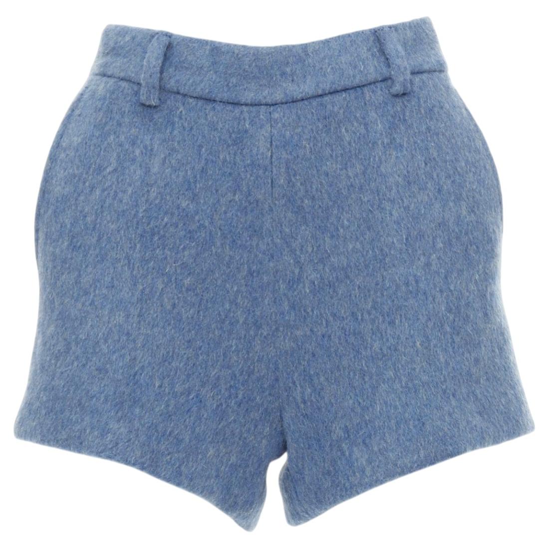GUCCI 2024 textured wool mohair blend highwaist tailored formal microshorts IT38 For Sale