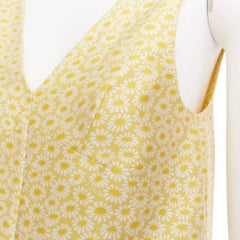 GUCCI 2025 daisy jacquard sleeveless V neck silk shift mini dress IT36 XXS