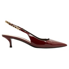 Gucci 2025 Escarpins Signoria EU38.5 Burgundy Patent Leather Slingback UK5.5 US8