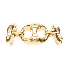 GUCCI 2025 Runway Ancora Marina chain gold tone brass chunky link bracelet