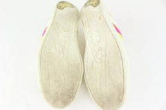 Gucci 217546 Men's 8.5 US Orange Pink Yellow Web Sneaker 126g7