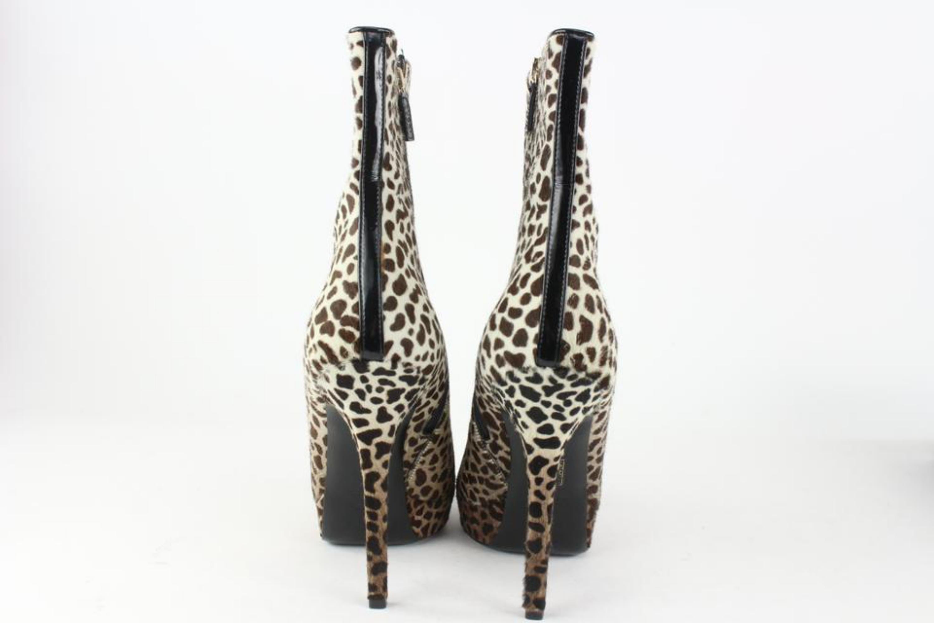 Gucci 247167 40.5 Leopard Pony Hair Platform Ankle Booties 4GG1113 6
