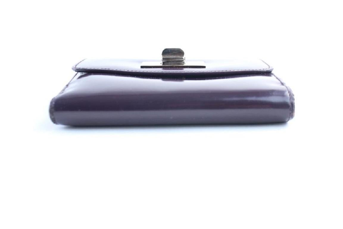 Gucci 24gr0320 Patent Compact Wallet Purple Enamel Clutch 2