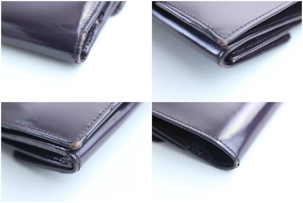 Gucci 24gr0320 Patent Compact Wallet Purple Enamel Clutch 1