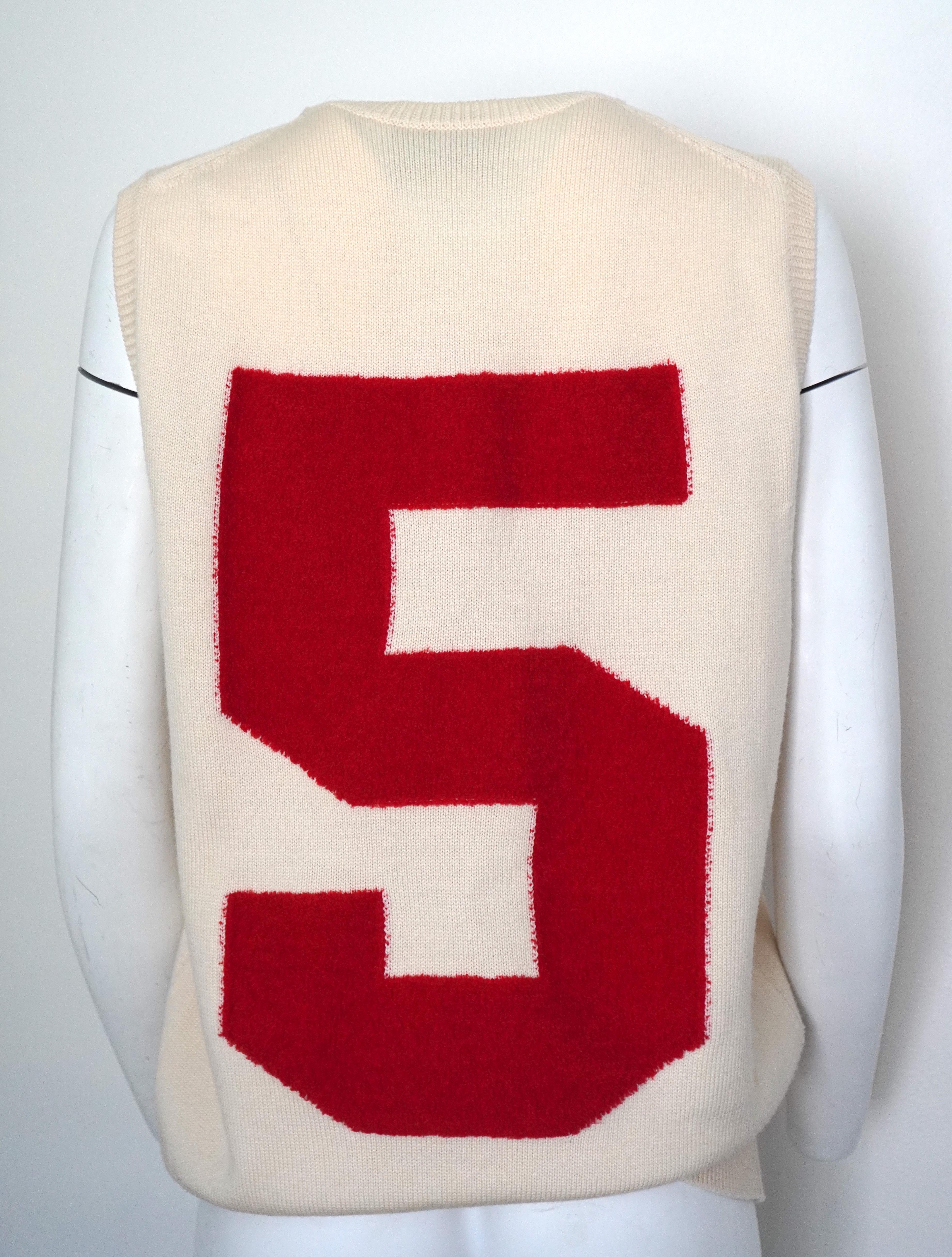 GUCCI 25 Wool Beige Sweater Vest Size XL For Sale 1