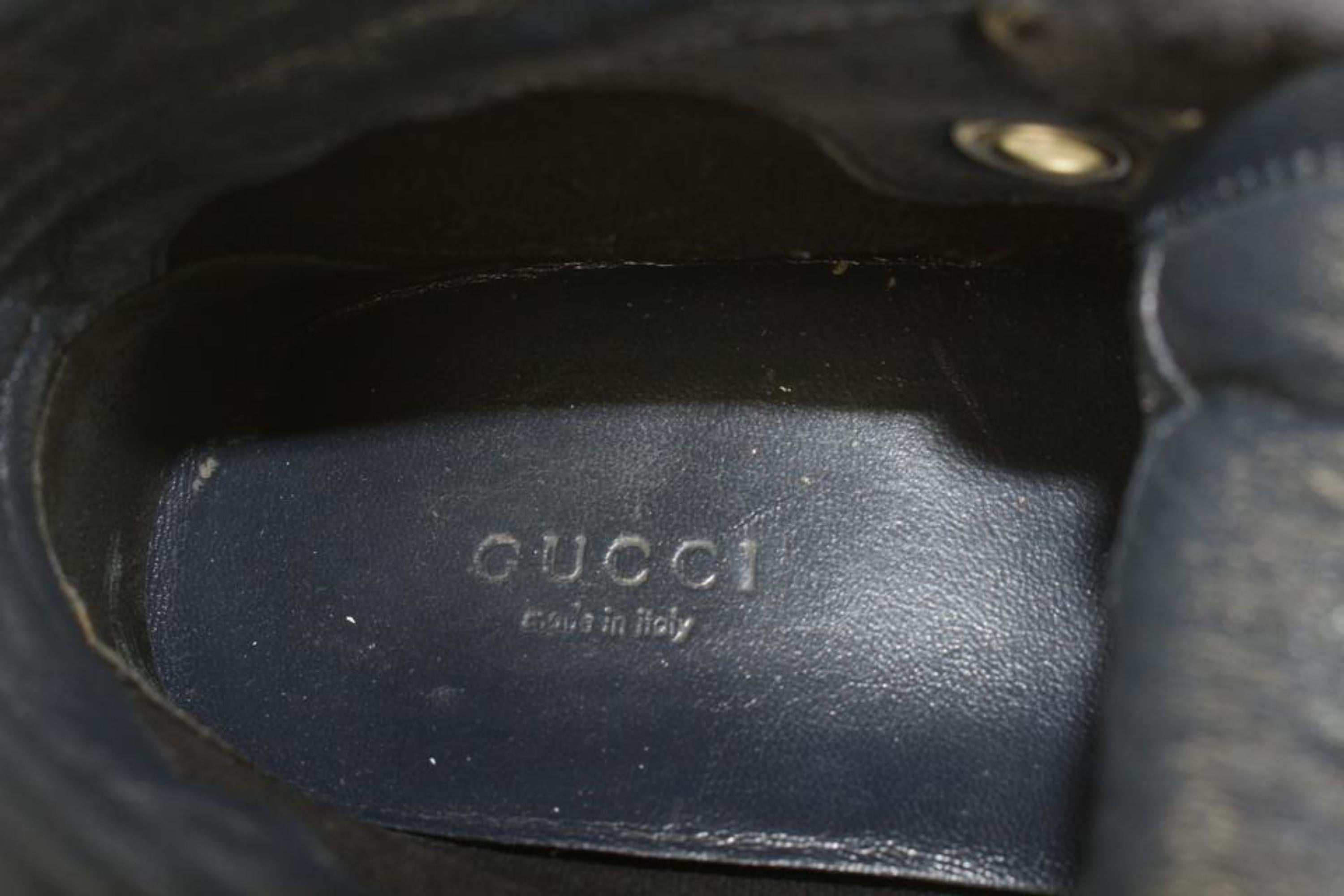 Gucci 258399 Women's 37 Supreme GG Navy Croc High Top Sneaker 5G1207 2