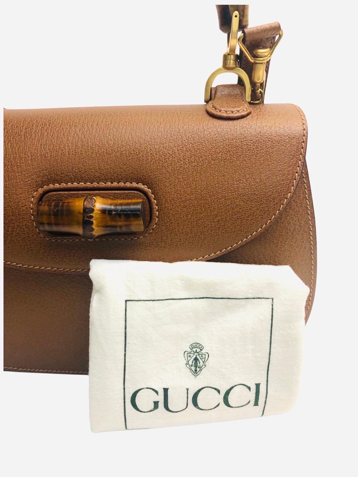 Gucci 26cm Brown Leather 1947 Bamboo Bag 6