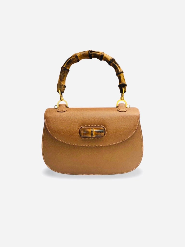 Gucci 26cm Brown Leder 1947 Bamboo Tasche bei 1stDibs Deutschland