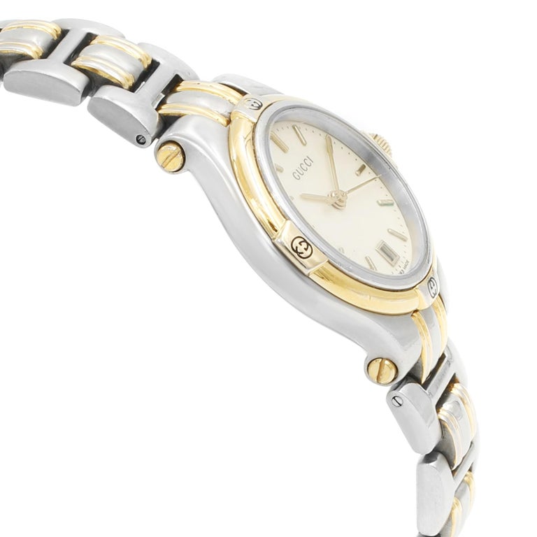 Gucci Two-Tone Steel Cream Sticks Dial Quartz Ladies Watch  display picture 1