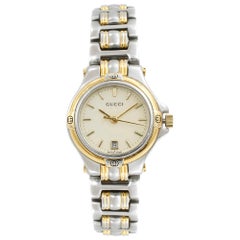 Gucci - Montre pour femmes en acier bicolore:: cadran bâtons crème:: quartz 9040L