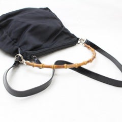 Gucci 2way Bamboo Hobo 868412 Black Nylon Shoulder Bag