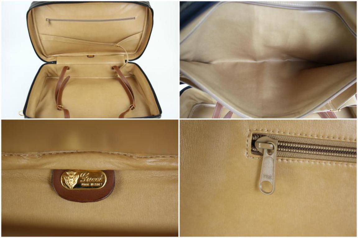 Gucci 2way Suitcase Carry-on 99gt24 Black Leather Weekend/Travel Bag In Good Condition For Sale In Forest Hills, NY