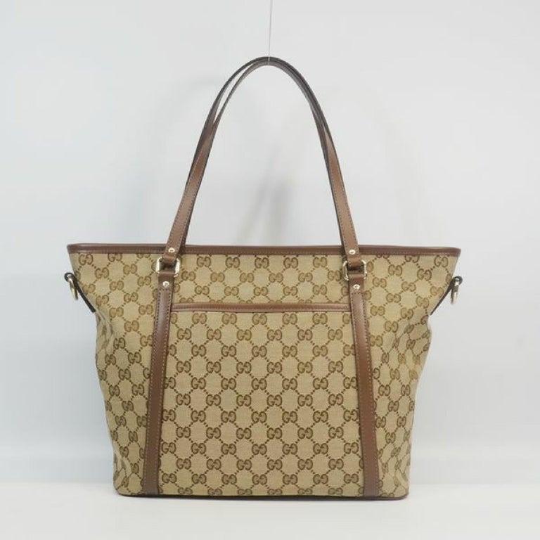 GUCCI 2WAY tote Womens shoulder bag 388929 beige x brown For Sale at ...