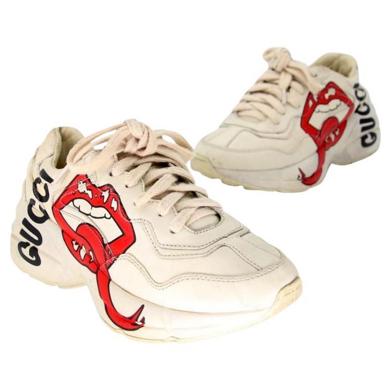 Gucci 35 Monogram Print GG Mouth Rhyton Sneaker GG-0504N-0155 For Sale at  1stDibs | gucci rhyton lips, gucci mouth shoes, gucci rhyton mouth print
