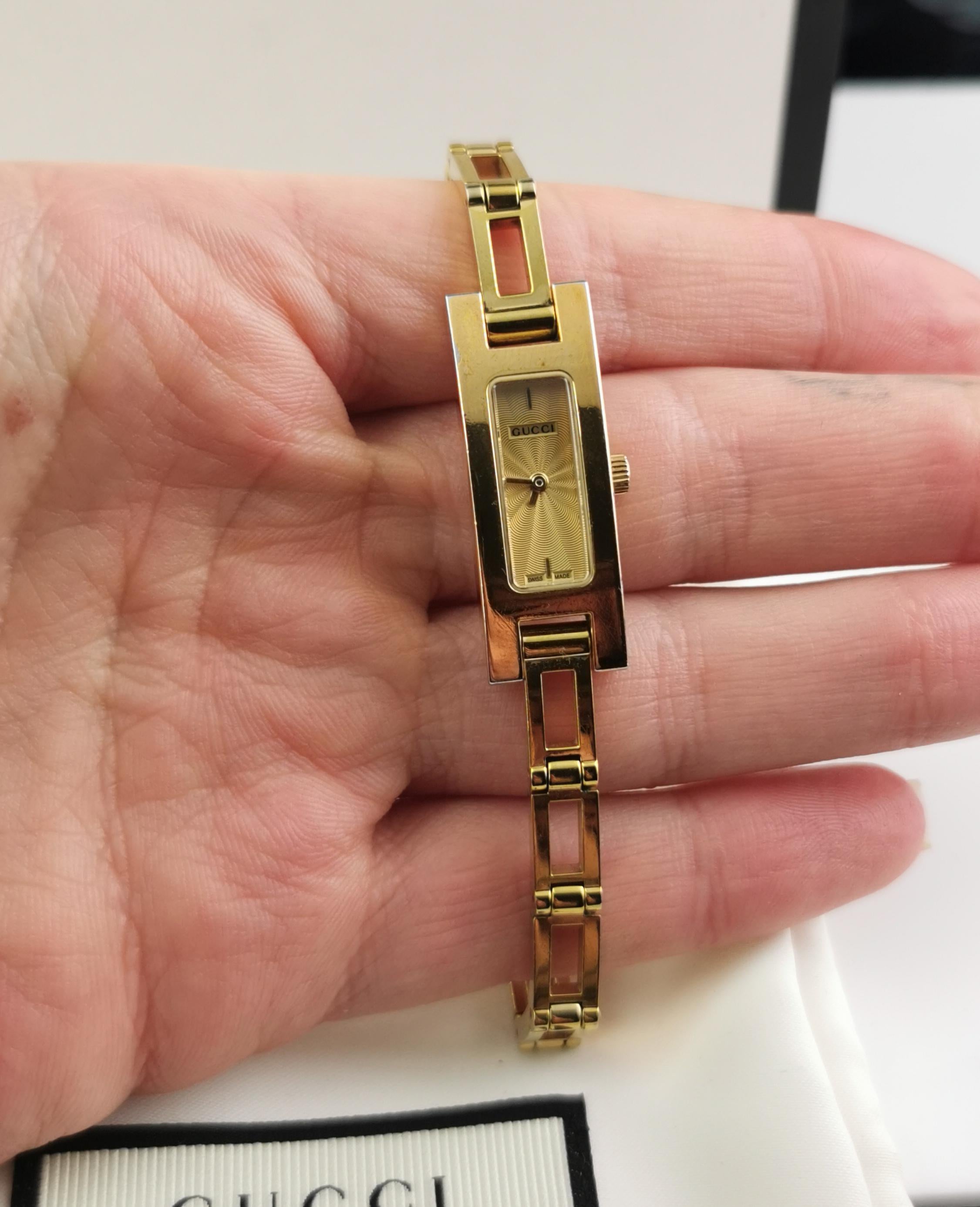 Gucci 3900l ladies gold plated wristwatch, Boxed  7