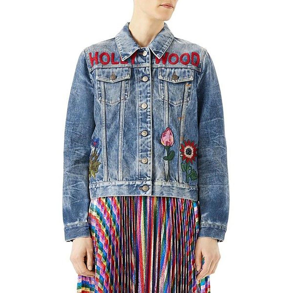 Gucci 3K$ Hollywood Jacke mit Slogan- und Kaninchenstickerei für Damen oder Herren im Angebot