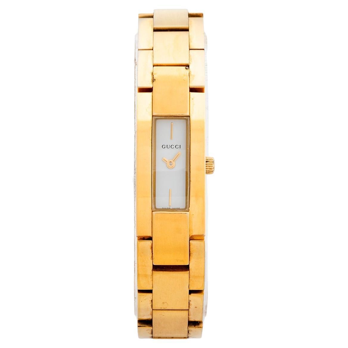 Gucci 4600L, Gold Plated, Stainless Steel Case, c155 wrist, box and papers, 2001