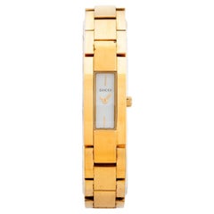 Gucci 4600L, vergoldet, Edelstahlgehäuse, c155 Handgelenk, Box und Papiere, 2001