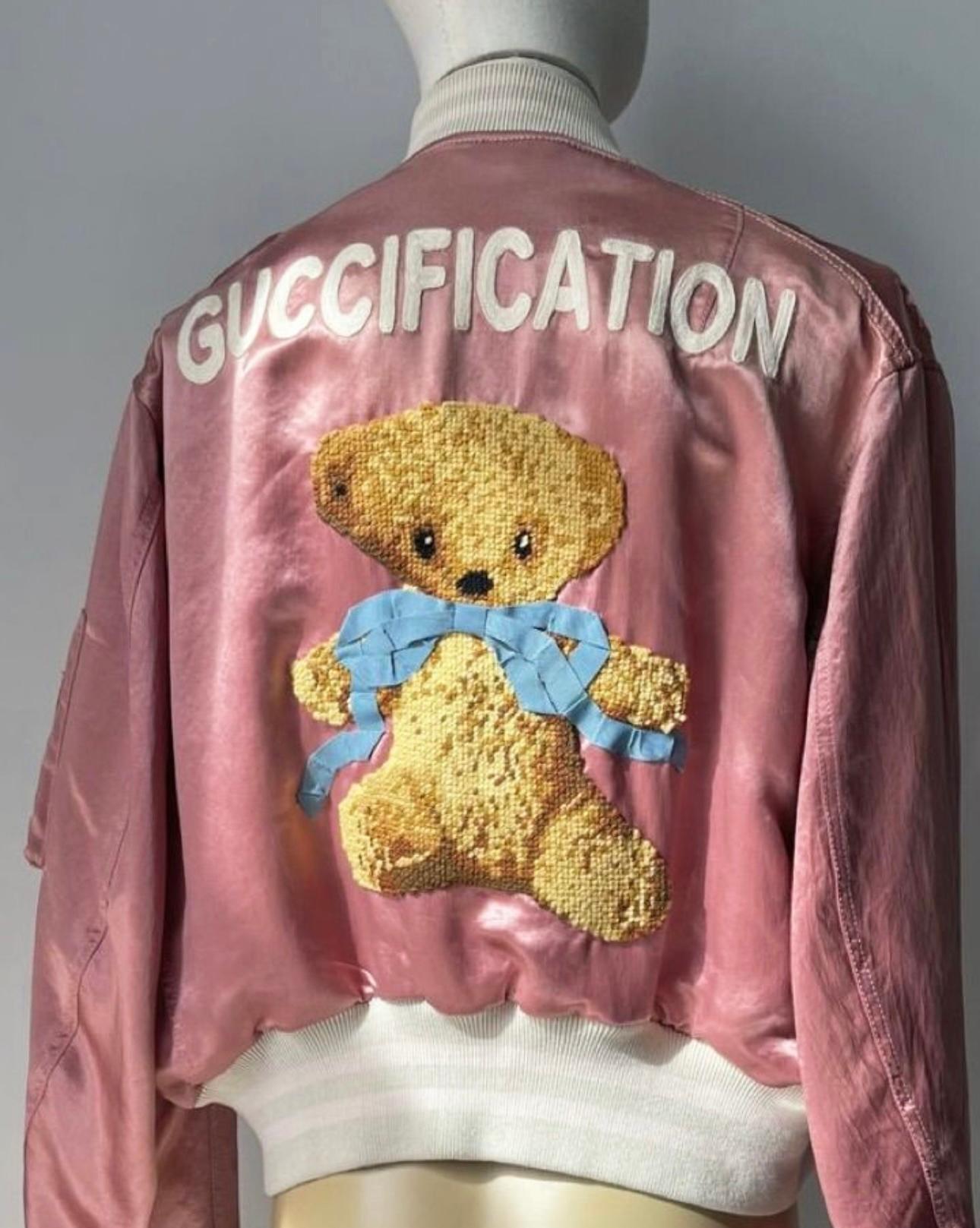 Gucci 4K$ Collectors Guccification Teddy Applique Bomber  For Sale 4
