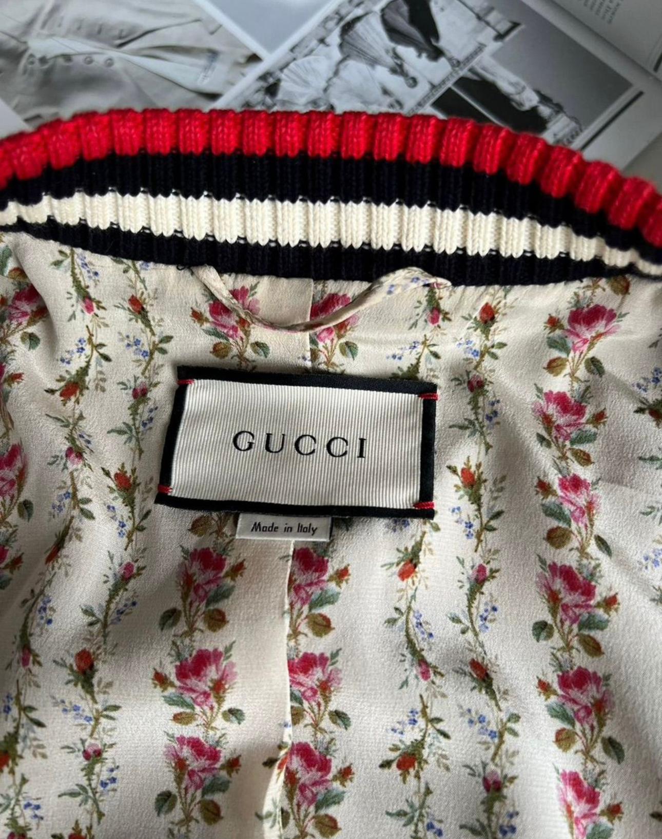 Gucci 4K$ Logo Bow Black Leather Jacket  3
