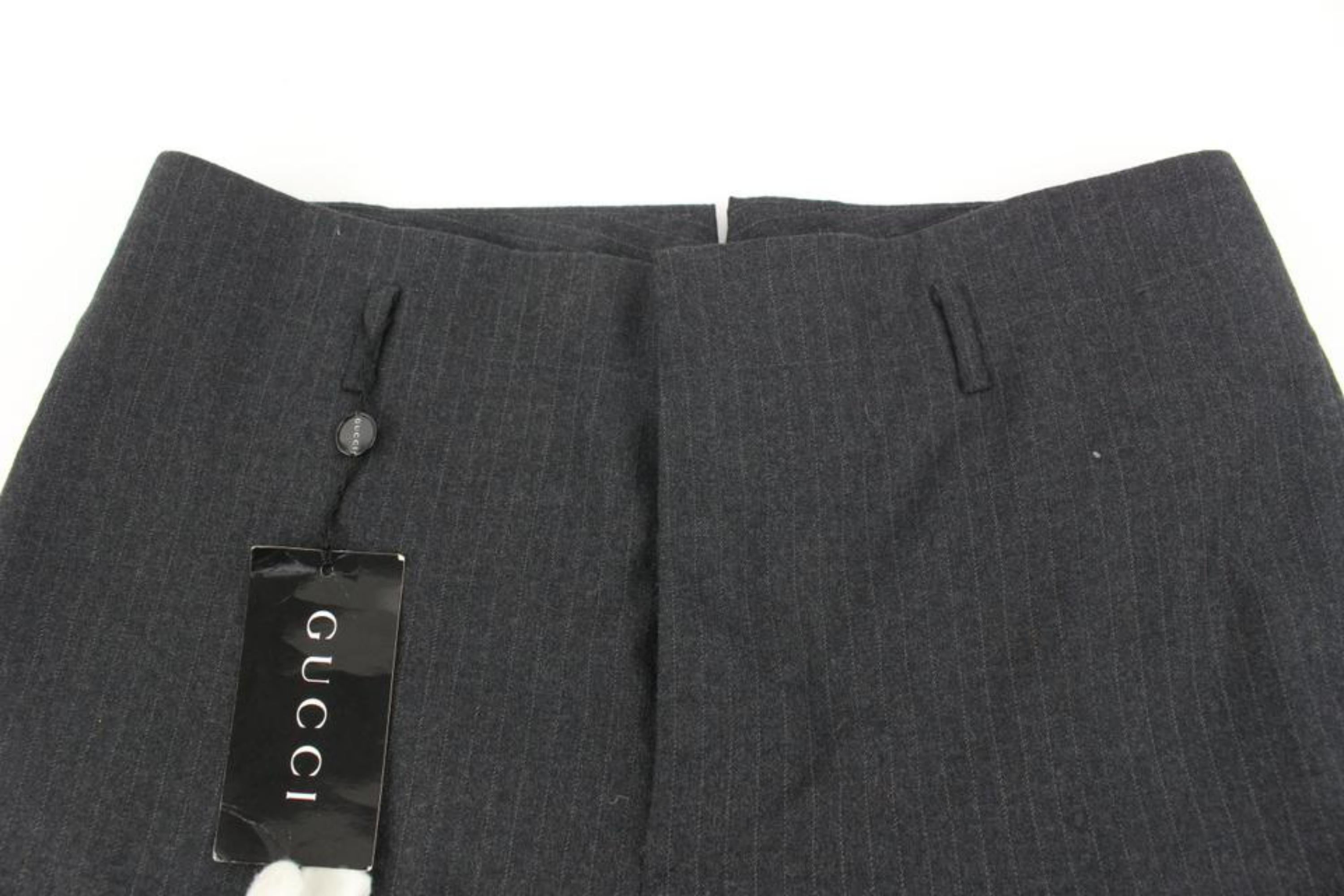 Gucci 50R US 14 Charcoal Pin Stripe Dress Pants 121g41 For Sale 4