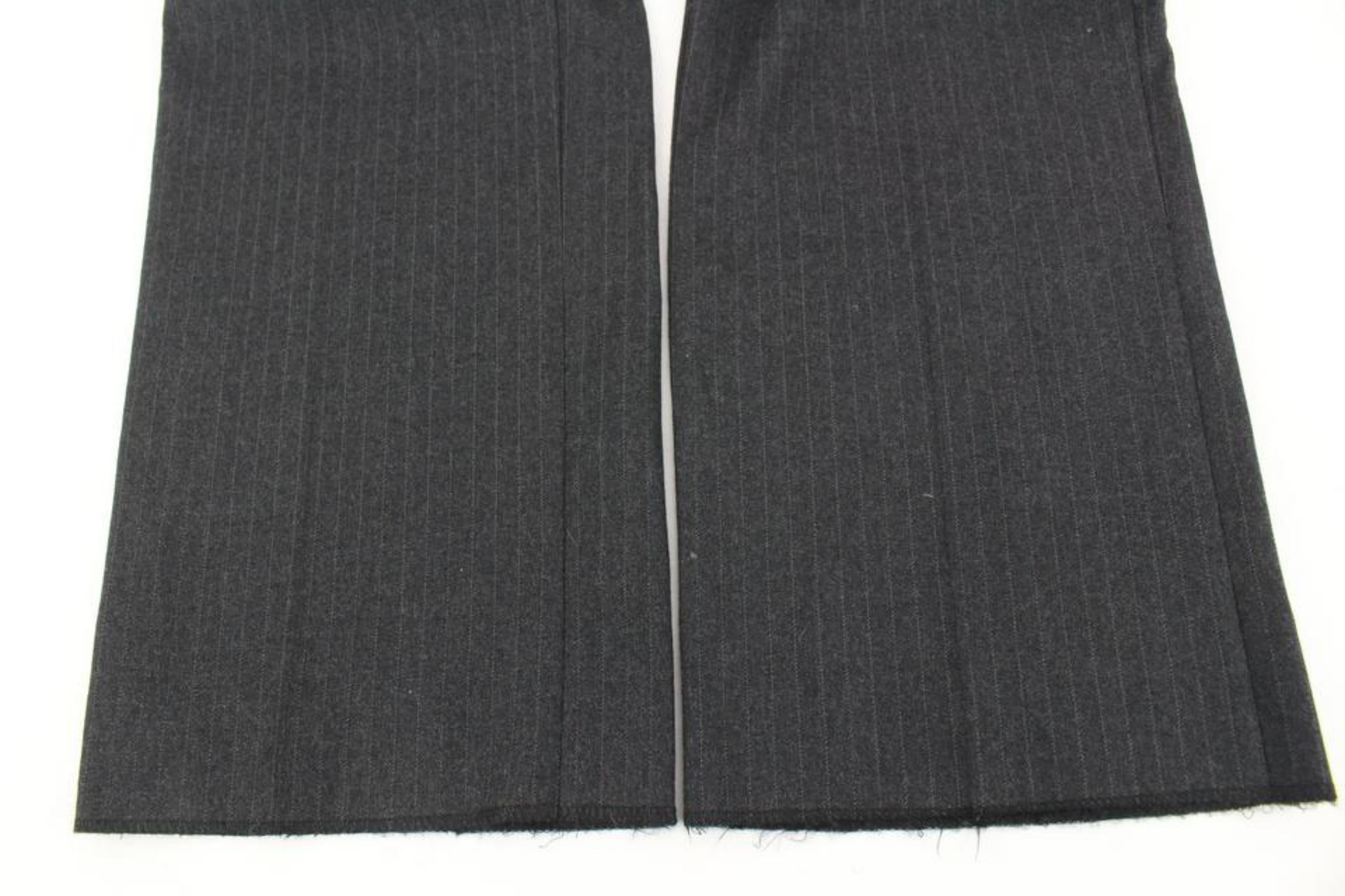 Gucci 50R US 14 Charcoal Pin Stripe Dress Pants 121g41 For Sale 3