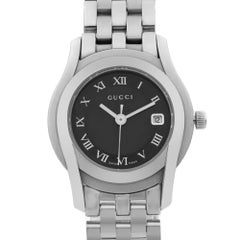 Gucci 5500 L Stainless Steel Black Dial Quartz Ladies Watch YA055503