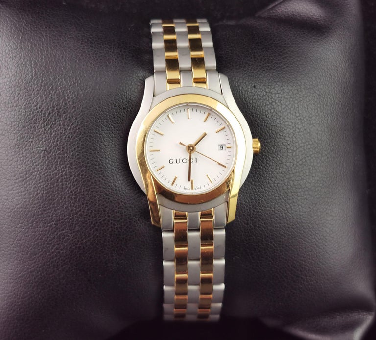 Gucci 5500l stainless steel and gold plated wristwatch  display picture 1